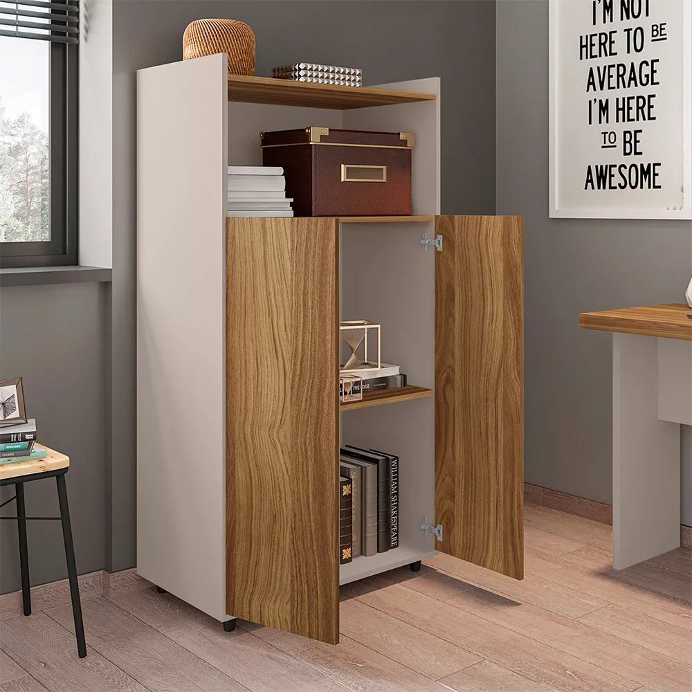 Armário Alto Escritório 2 Portas Studio Caemmun