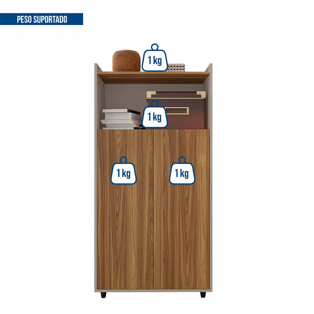 Armário Alto Escritório 2 Portas Studio Caemmun