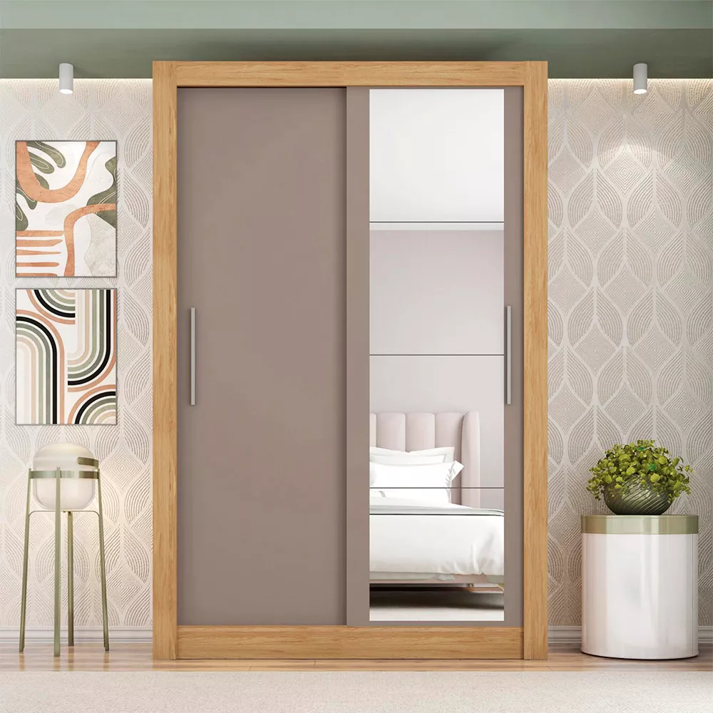 Guarda Roupa com Espelhos 2 Portas 4 Gavetas Santiago Caemmun