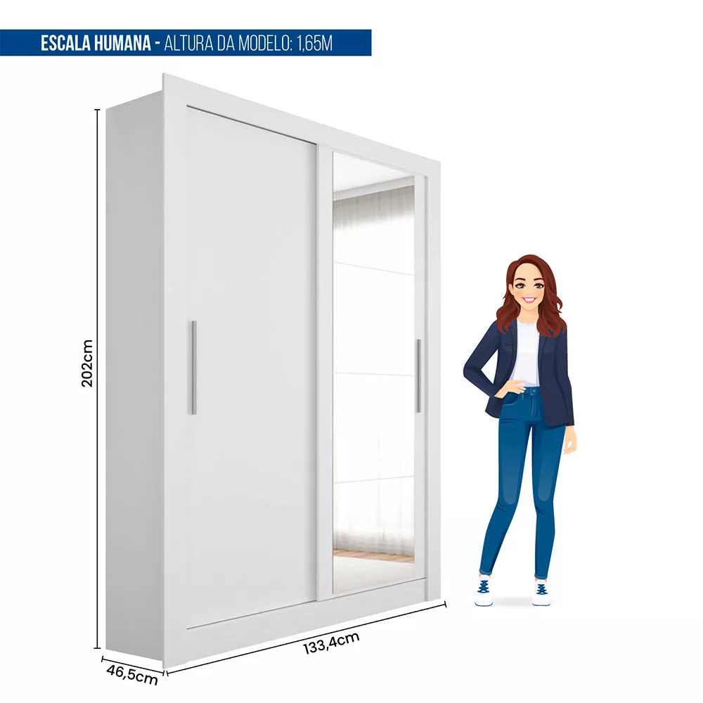 Guarda Roupa com Espelhos 2 Portas Santiago Caemmun