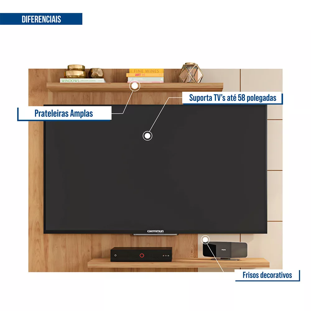 Painel para Tv até 58 Polegadas Cross Caemmun