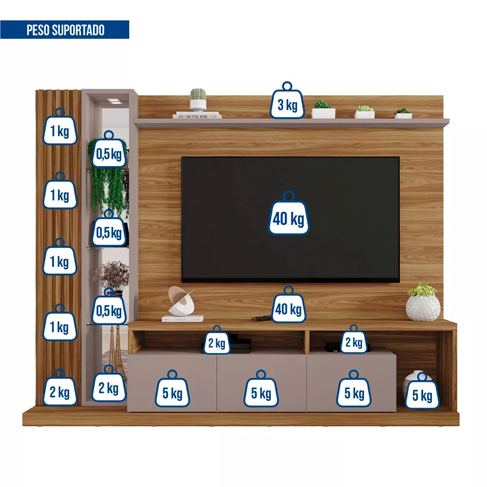 Painel Home Theater Para TV 75 Polegadas Splendido Caemmun