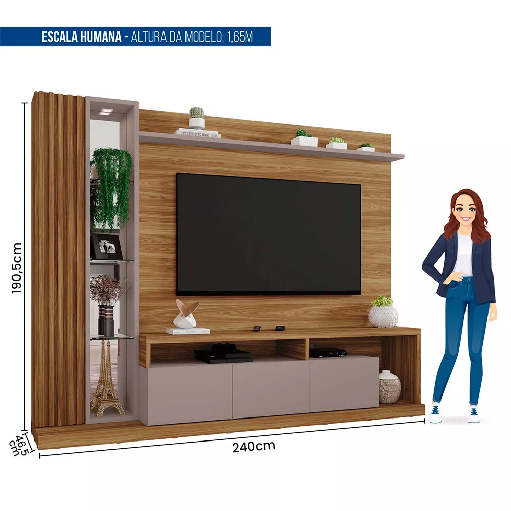 Painel Home Theater Para TV 75 Polegadas Splendido Caemmun