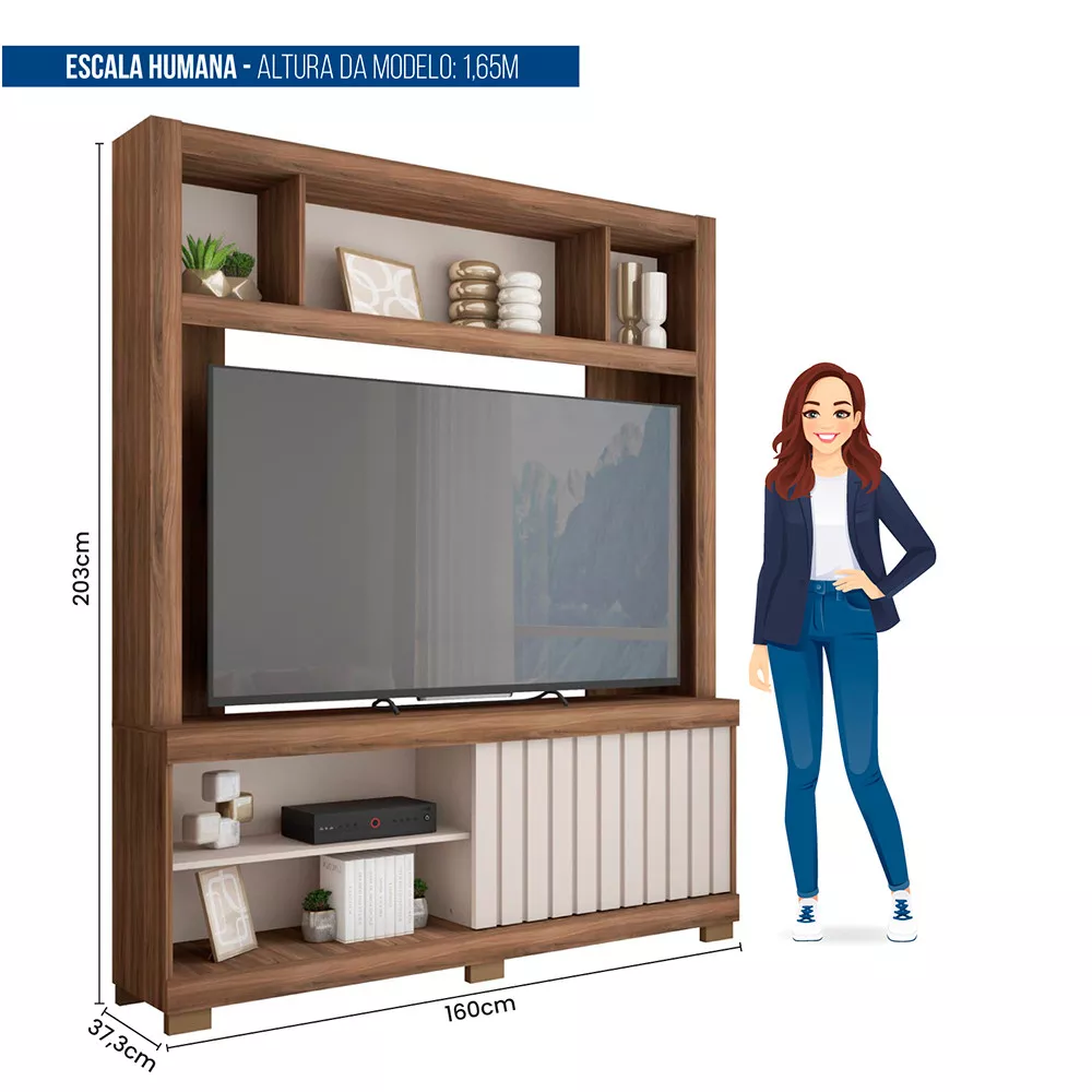 Imagem 8 de 9 de Estante para Tv até 65 Polegadas Cinne Caemmun