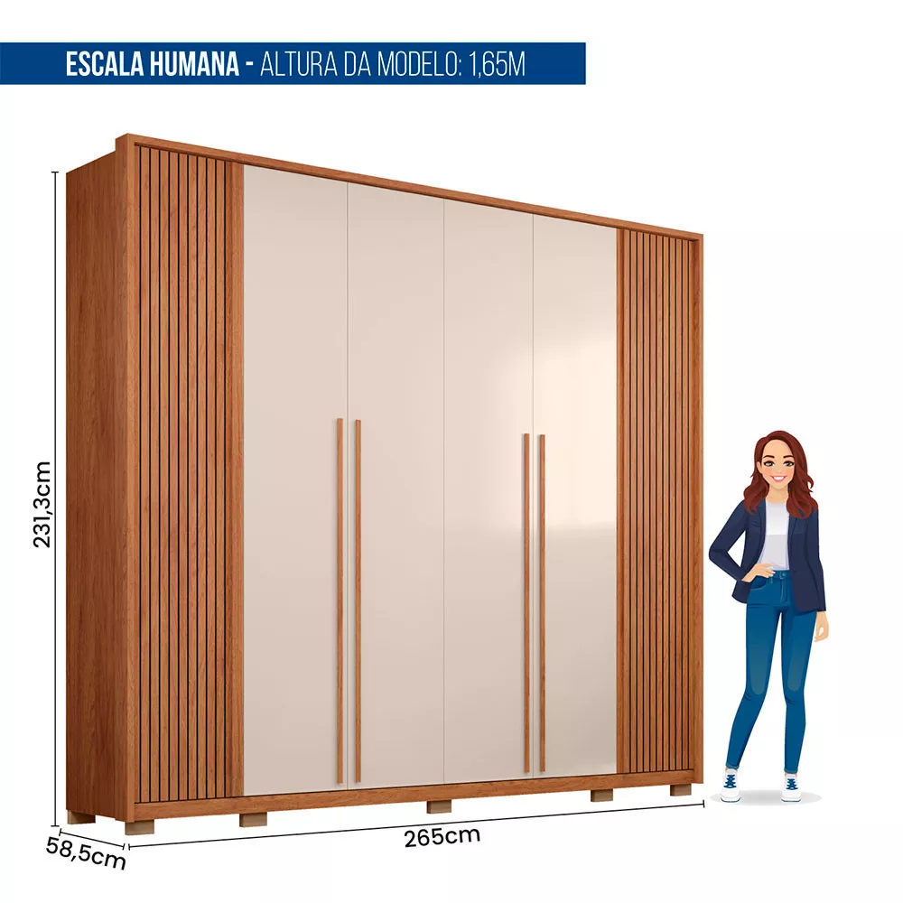 Guarda Roupa Casal Rufius 6 Portas 6 Gavetas Caemmun