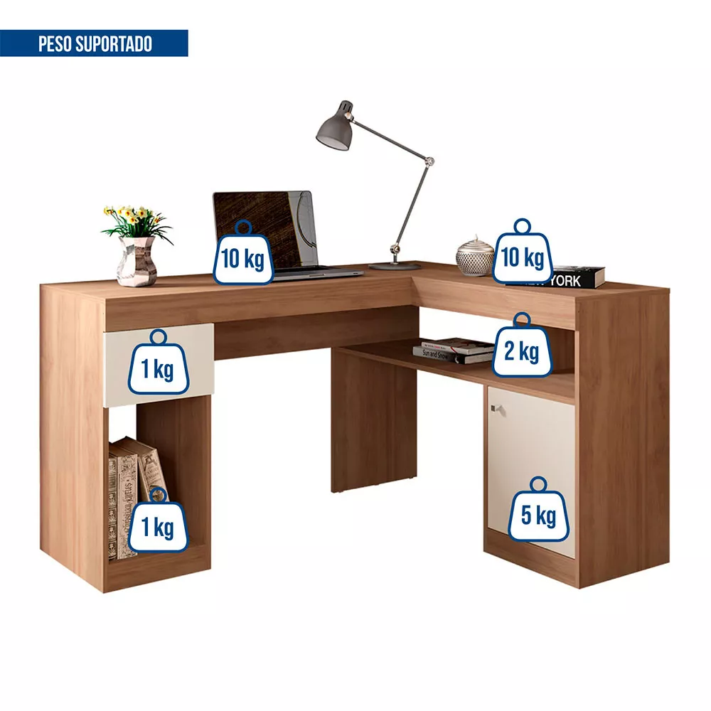 Mesa De Computador Com Porta e Gaveta Nilo Caemmun