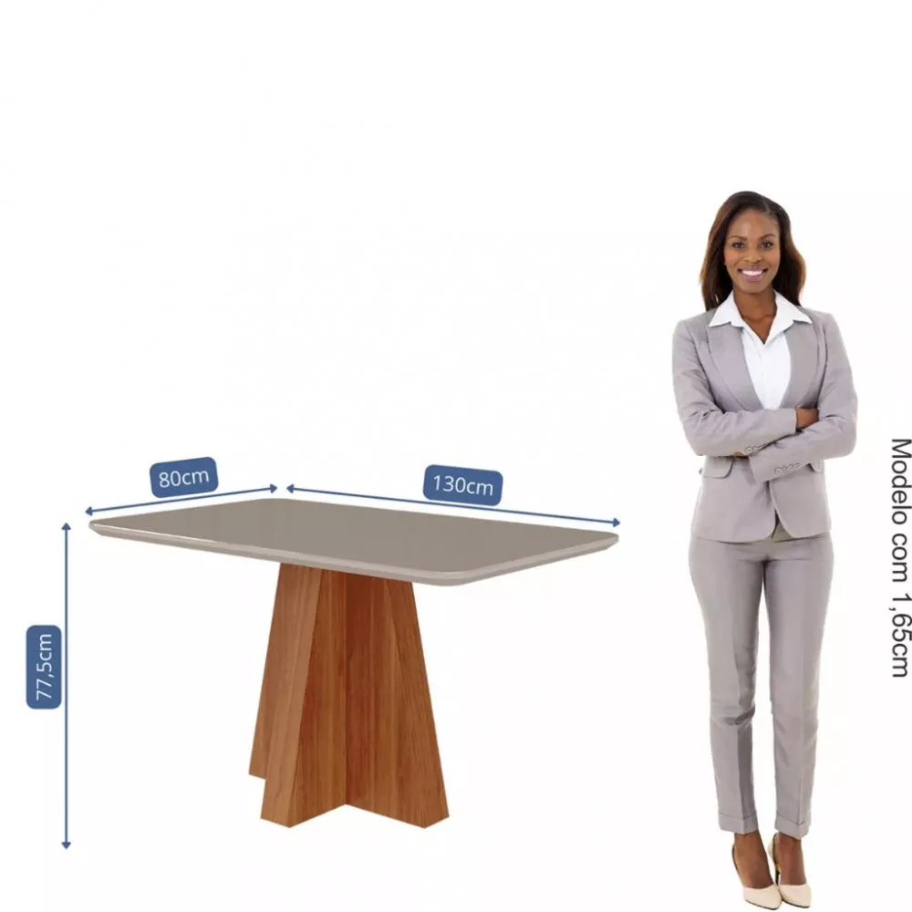 Mesa de Jantar 130x80cm Maite Cimol