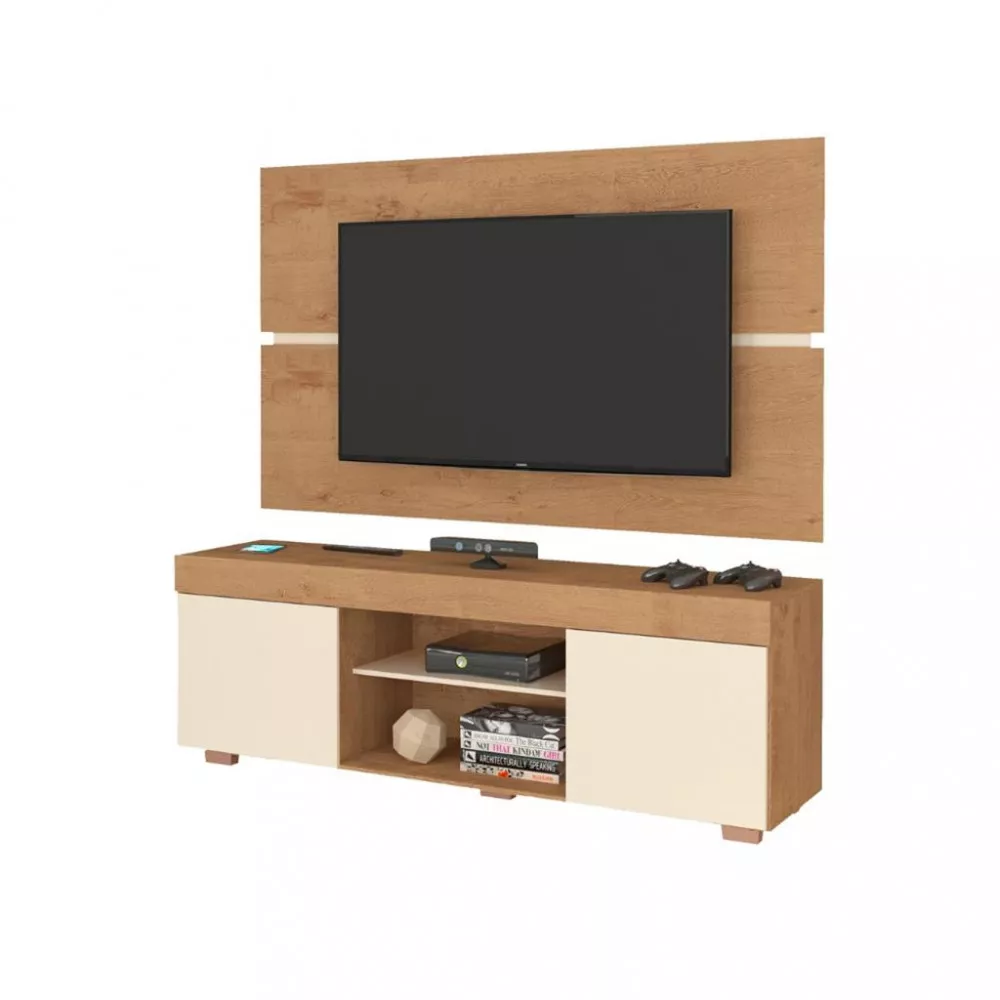 Rack com Painel para TV até 65 Polegadas 2 Portas Denver Atualle