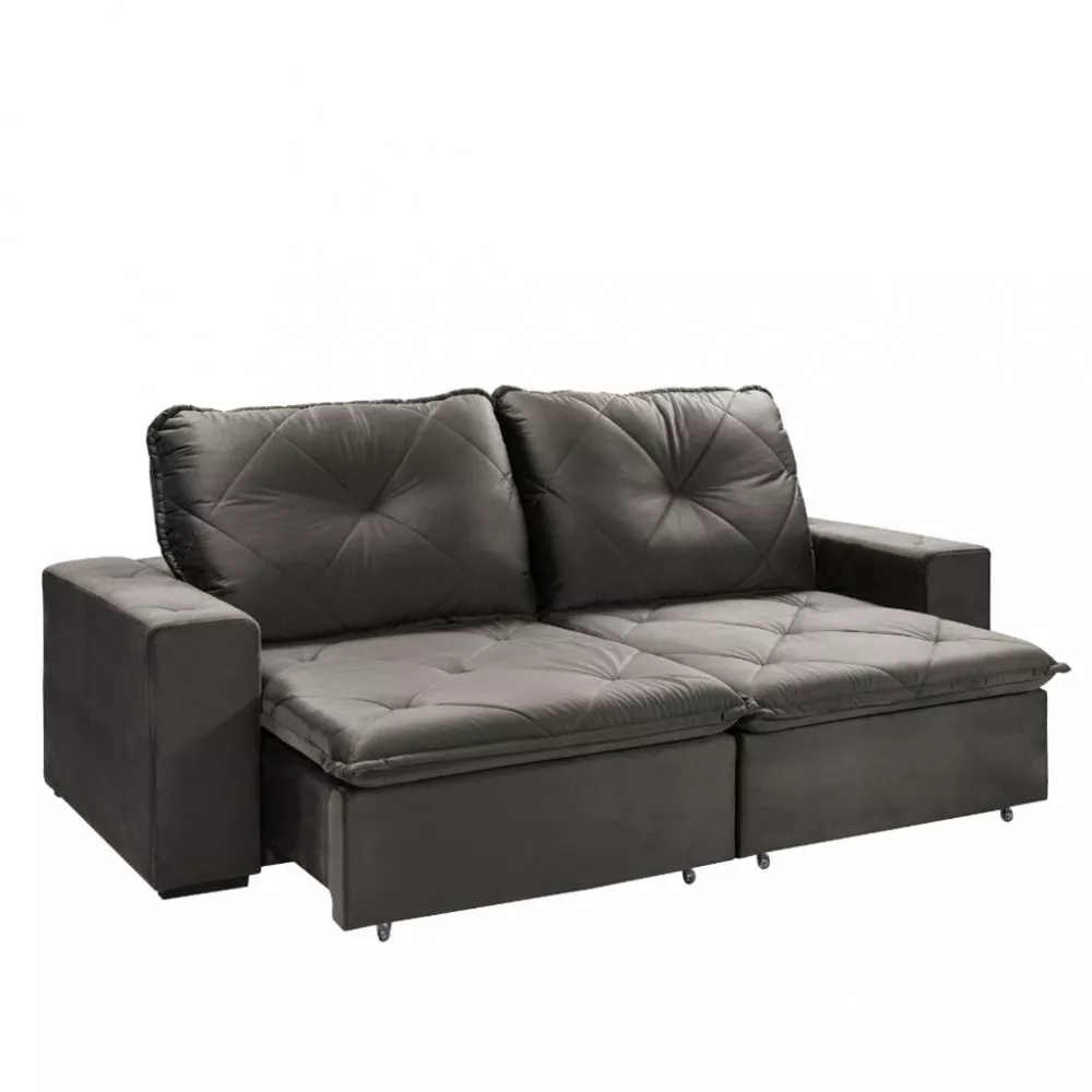 Sofá 4 Lugares Retrátil Reclinável 280cm Veludo Catarina Takei