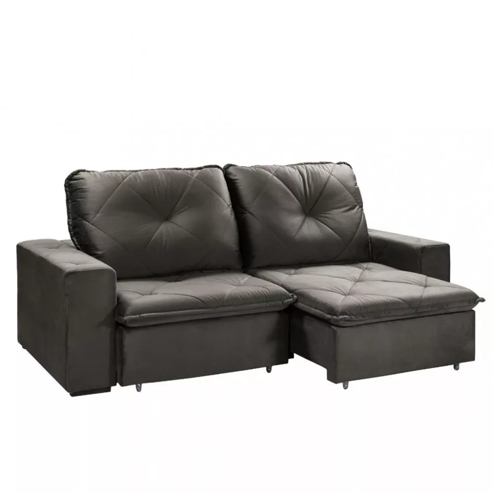 Sofá 4 Lugares Retrátil Reclinável 280cm Veludo Catarina Takei