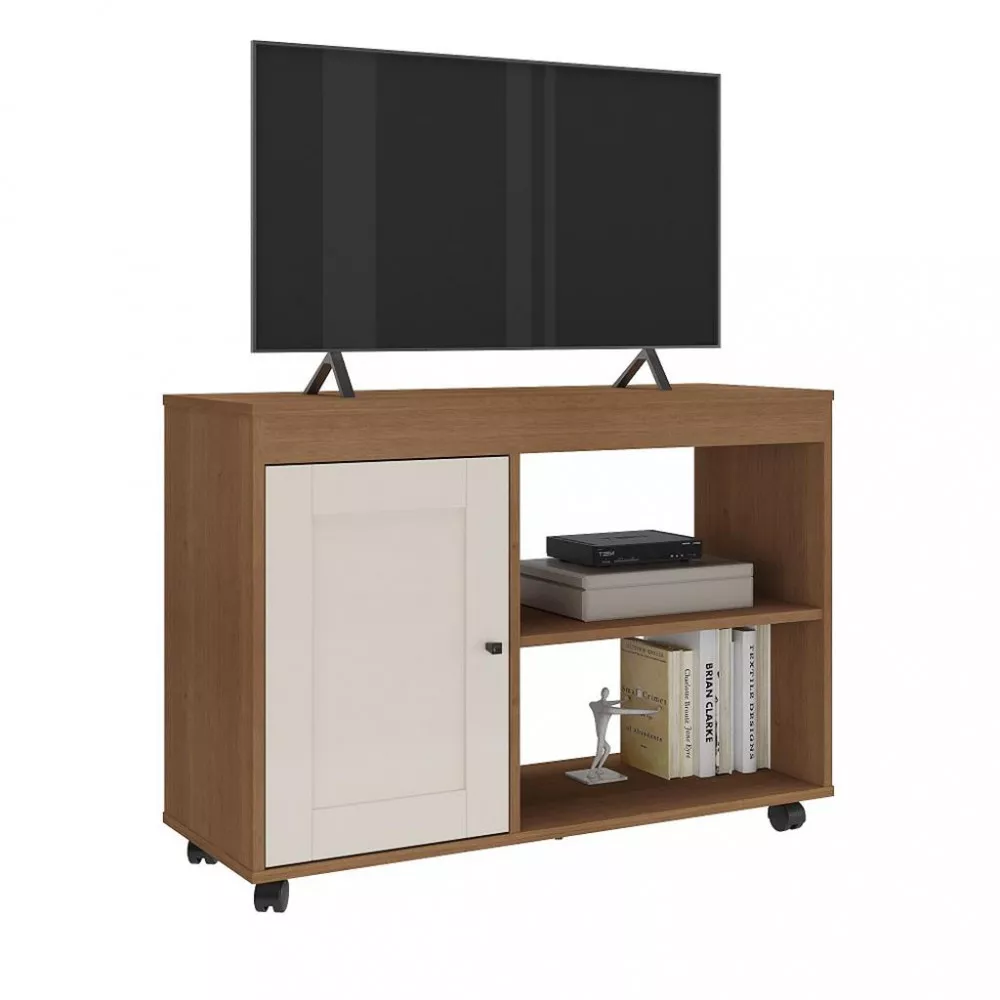 Rack para TV até 42 Polegadas 1 Porta com Rodízios Sampa Artely