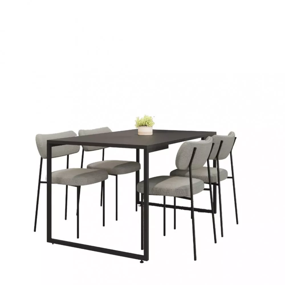 Conjunto Mesa Porto e 4 Cadeiras Mila Móveis Belo