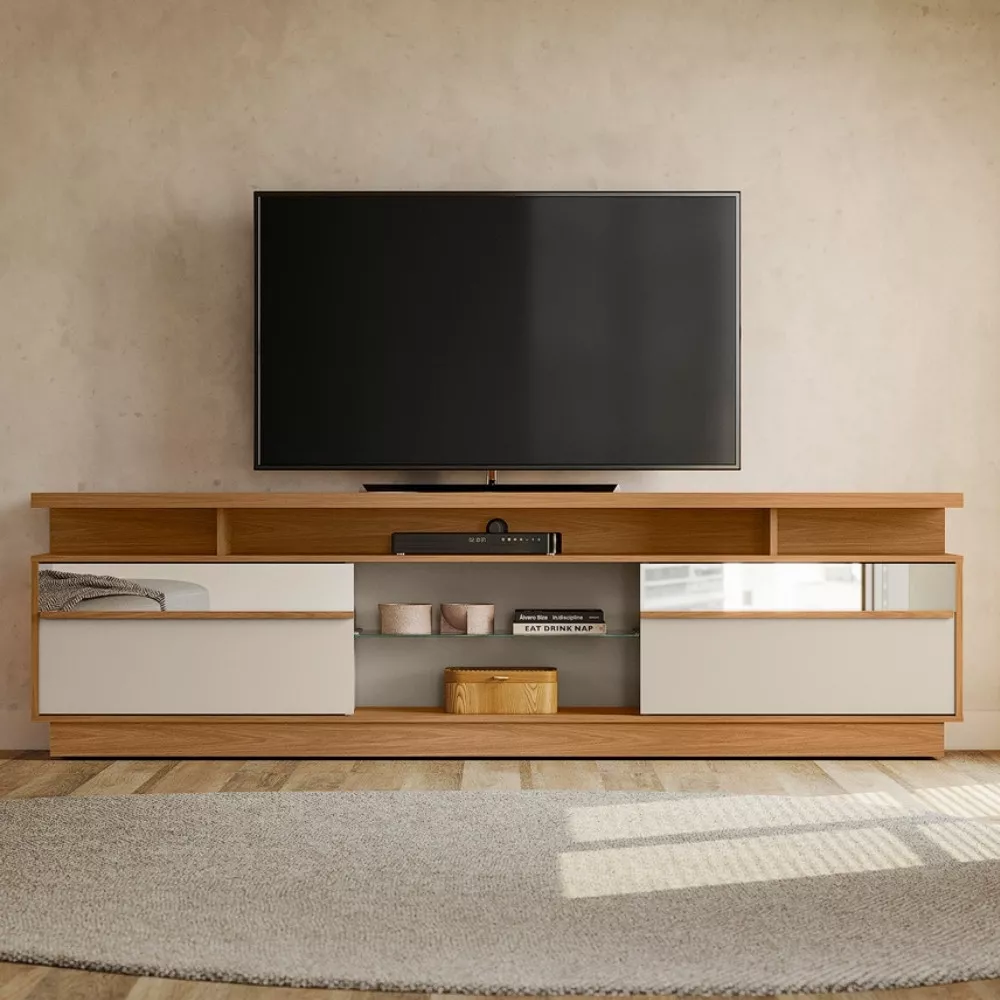 Rack para TV até 70 Polegadas 2 Portas Recife Linea Brasil