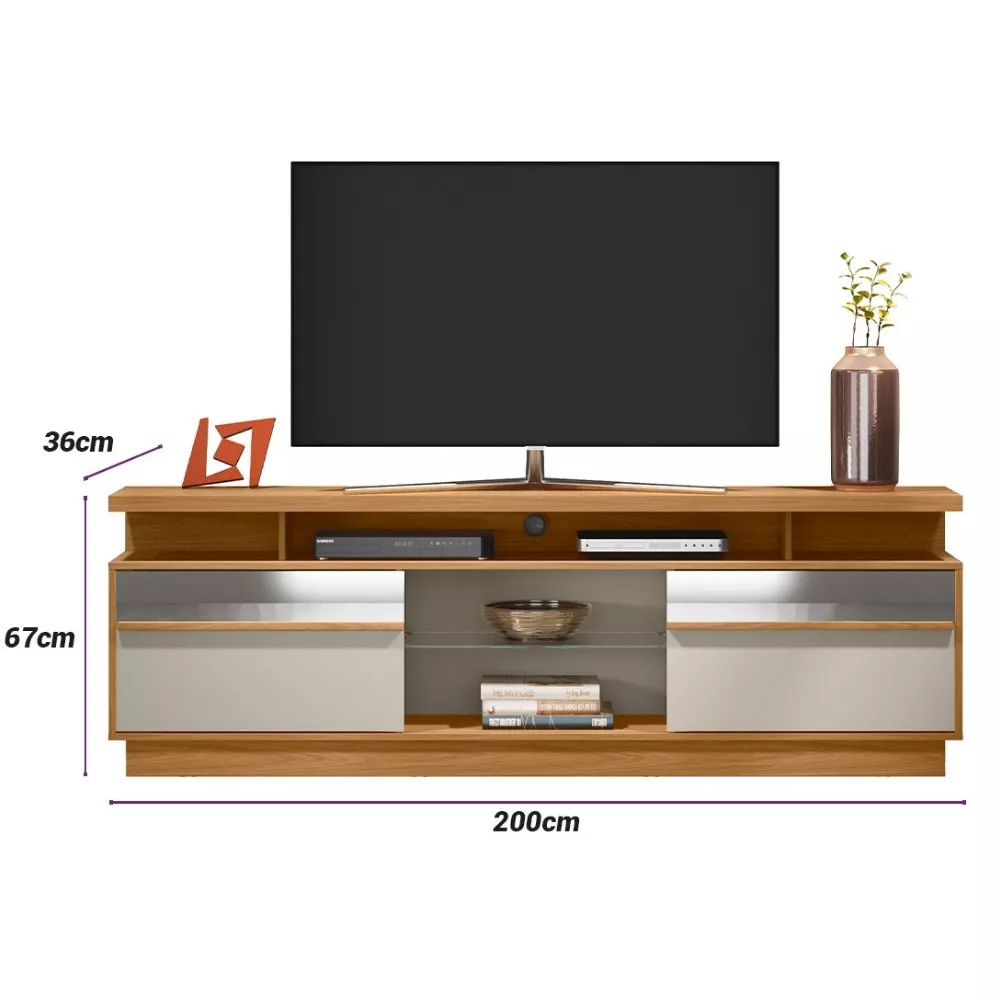 Rack para TV até 70 Polegadas 2 Portas Recife Linea Brasil