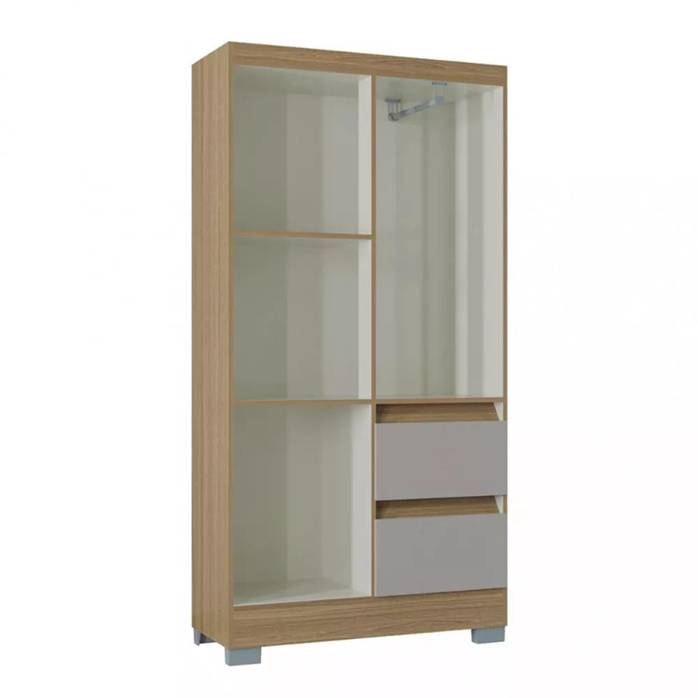 Guarda Roupa Solteiro 4 Portas 2 Gavetas Nápoles Poquema
