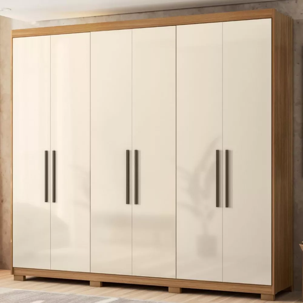 Guarda Roupa Casal 6 Portas 4 Gavetas com Pés Venice Demobile