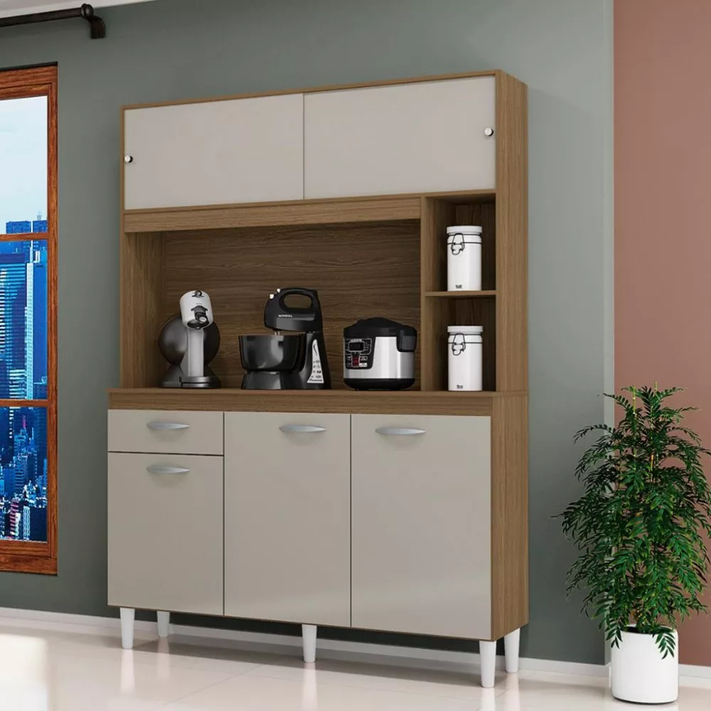 Cozinha Compacta 5 Portas 1 Gaveta 120cm Duda Poquema