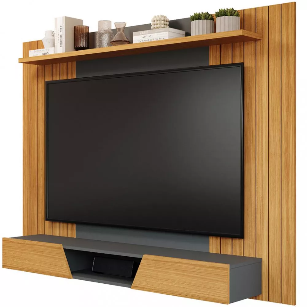 Image 1 of 3 of Painel para TV até 70 Polegadas 2 Portas Ripado Santiago Permóbili
