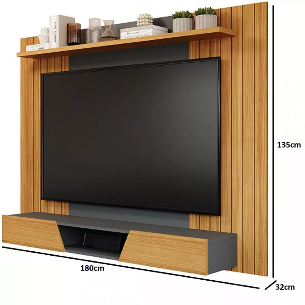 Image 2 of 3 of Painel para TV até 70 Polegadas 2 Portas Ripado Santiago Permóbili