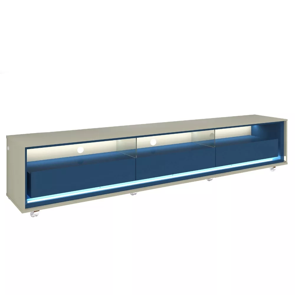 Rack para Tv até 75 Polegadas 3 Gavetas Led Rodizios Requinte Gelius