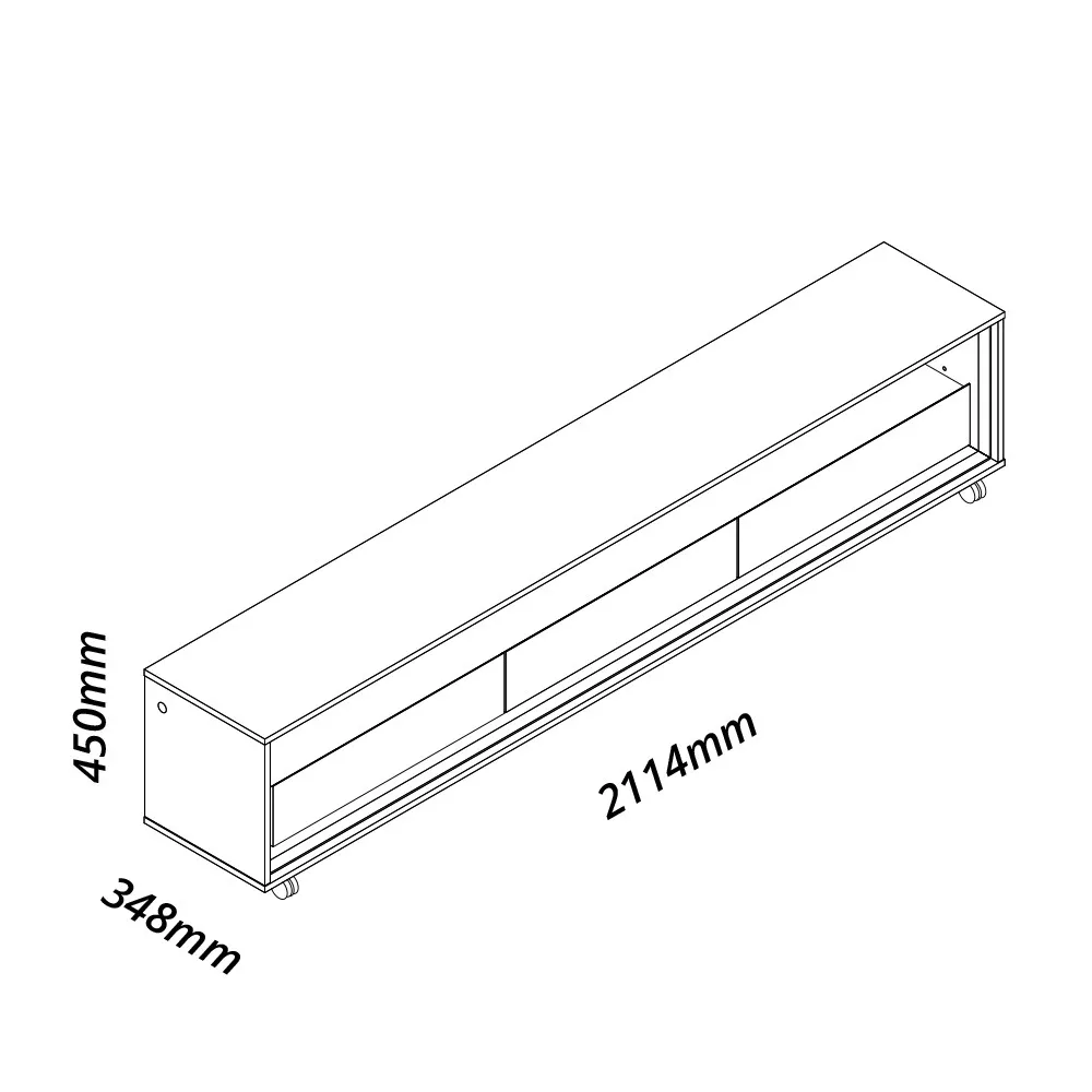 Rack para Tv até 75 Polegadas 3 Gavetas Led Rodizios Requinte Gelius