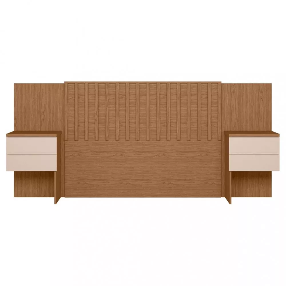 Cabeceira Cama Box Casal com 2 mesas de Cabeceira Olinda Albatroz