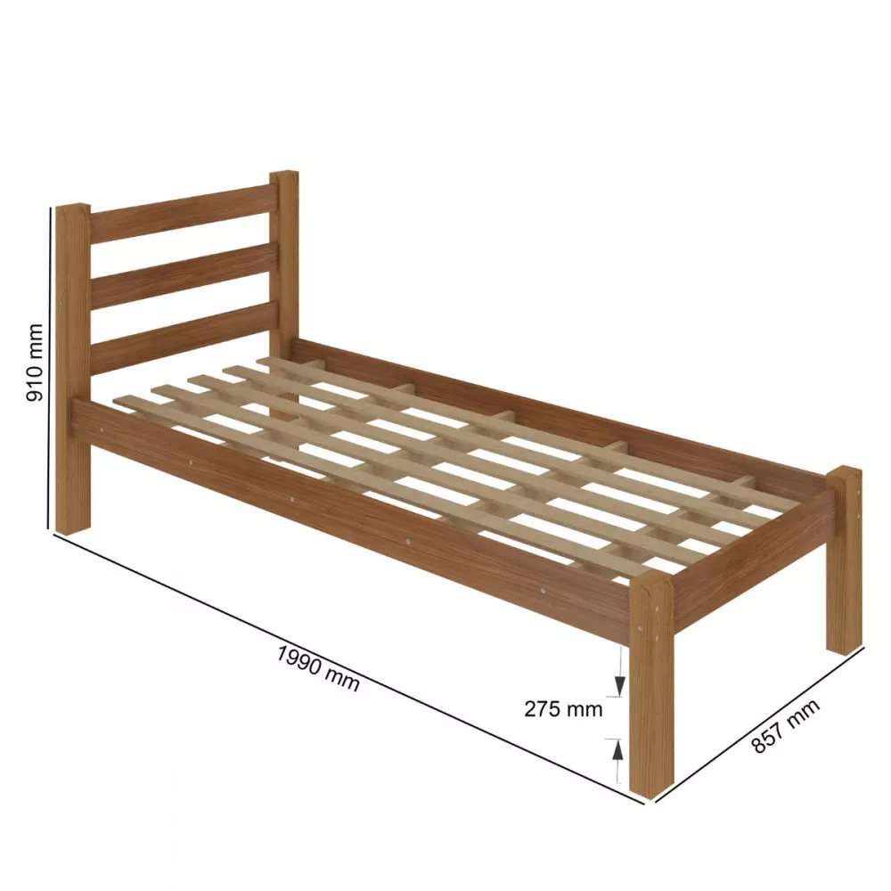 Cama De Solteiro Para Colchão 78cm Guara Plus Arauna