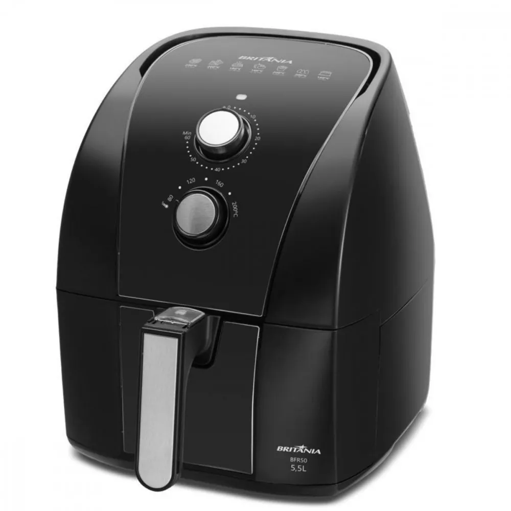 Fritadeira Elétrica Air Fryer Britânia 5,5L Antiaderente Redstone 1500W BFR50