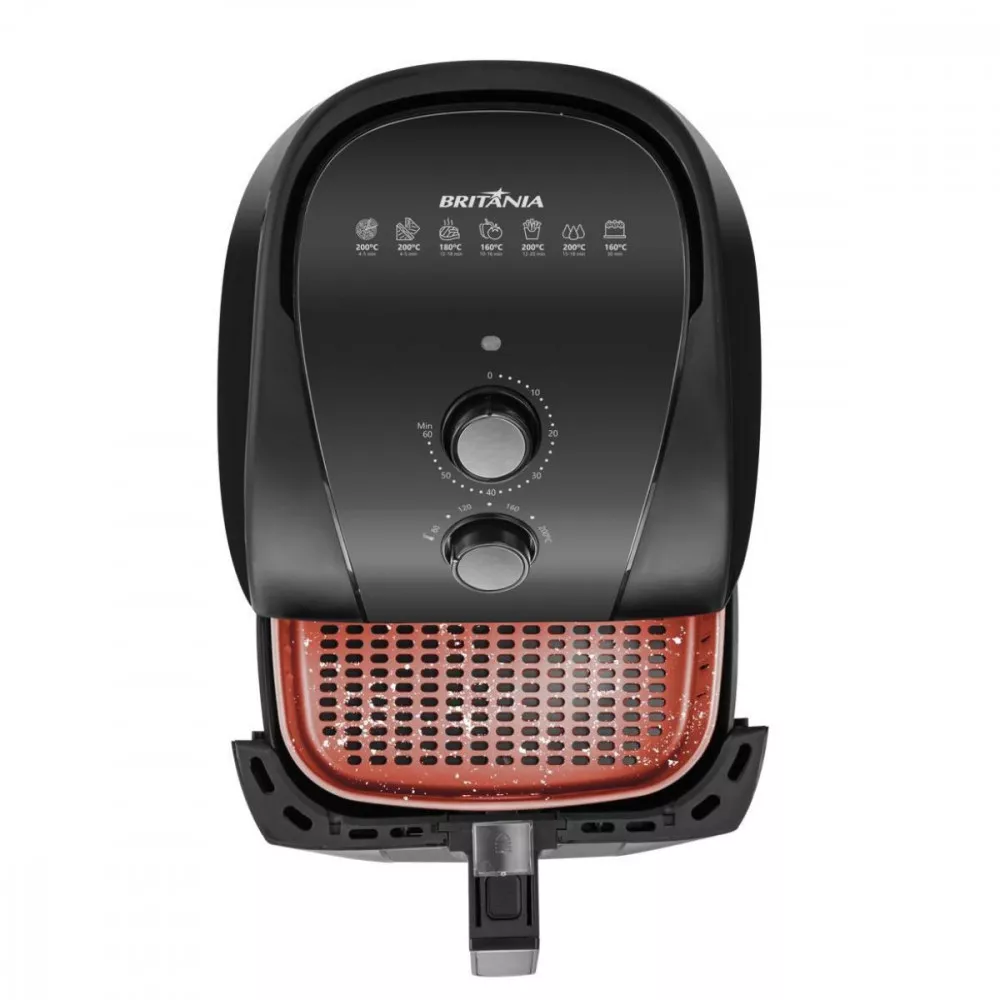 Imagem 11 de 24 de Fritadeira Elétrica Air Fryer Britânia 5,5L Antiaderente Redstone 1500W BFR50