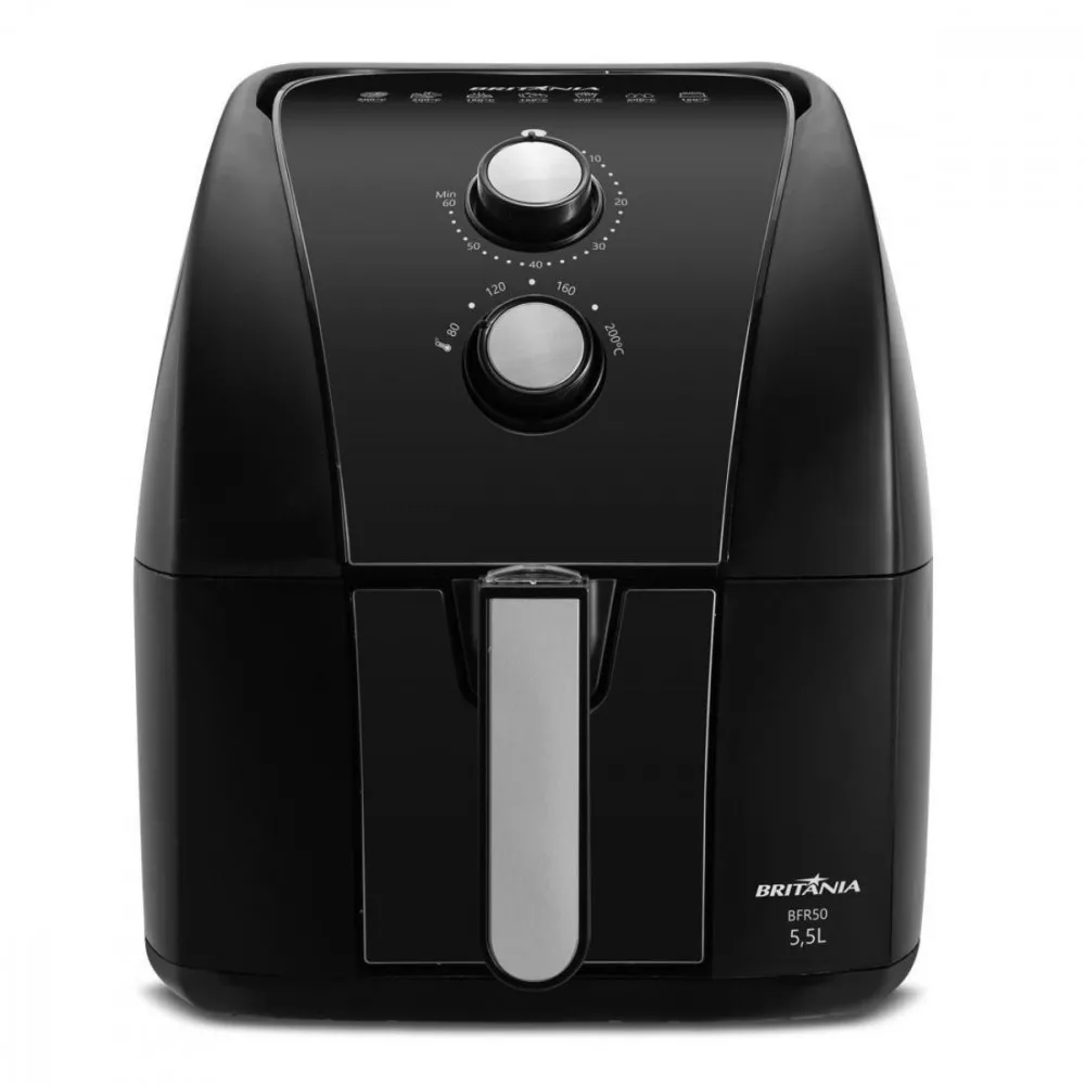 Imagem 23 de 24 de Fritadeira Elétrica Air Fryer Britânia 5,5L Antiaderente Redstone 1500W BFR50