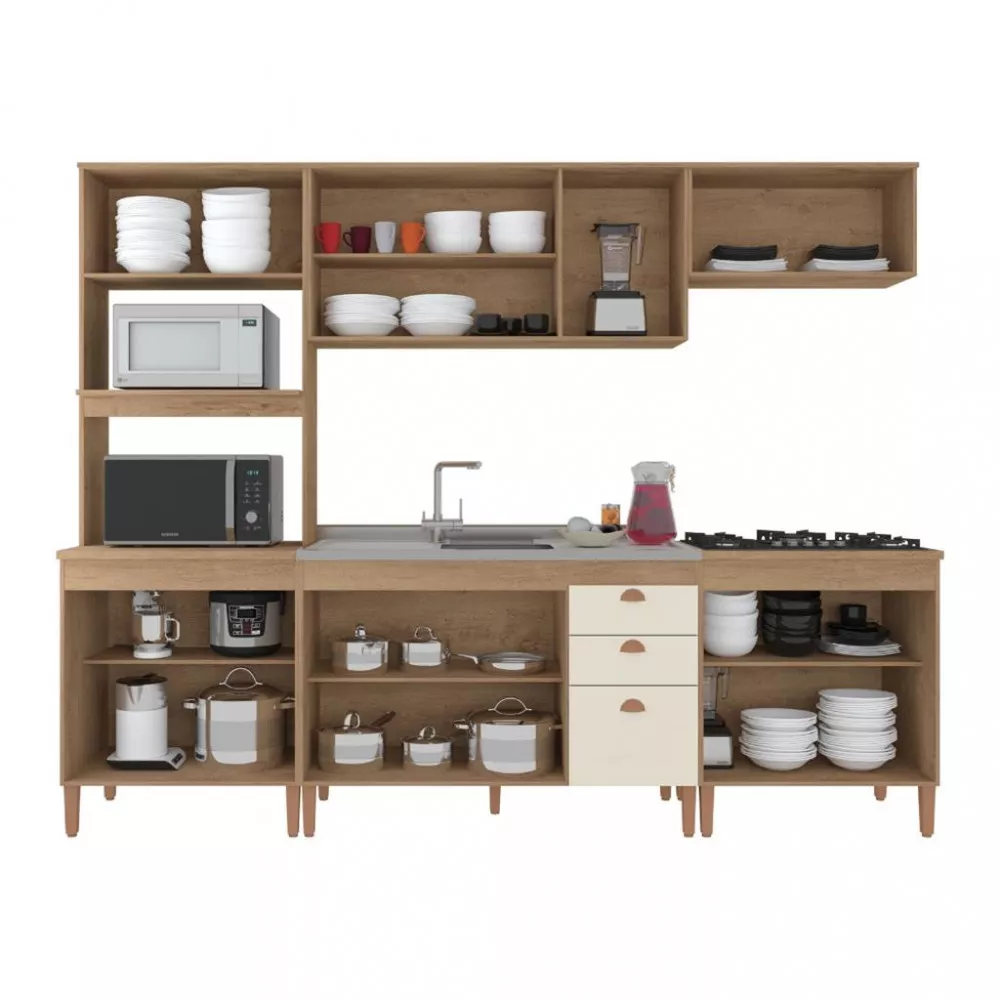 Cozinha Compacta 12 Portas 2 Gavetas Viena Atualle