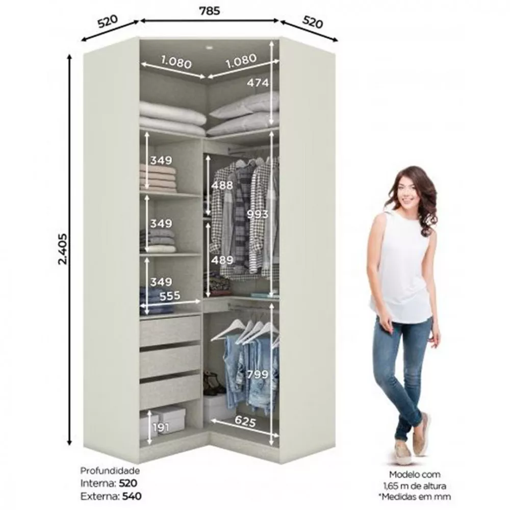 Quarto Solteiro Completo Henn Seletto 5 Peças 8 Portas 3 Gavetas