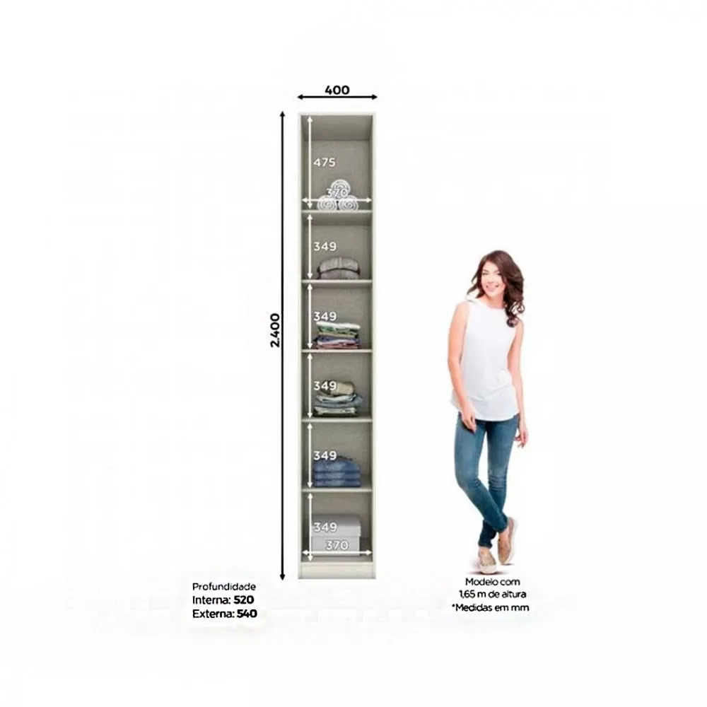 Imagem 9 de 14 de Quarto Solteiro Completo Henn Seletto 5 Peças 8 Portas 3 Gavetas