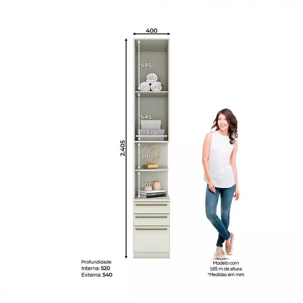 Imagem 14 de 15 de Quarto Solteiro Completo Henn Seletto 5 Peças 8 Portas 3 Gavetas