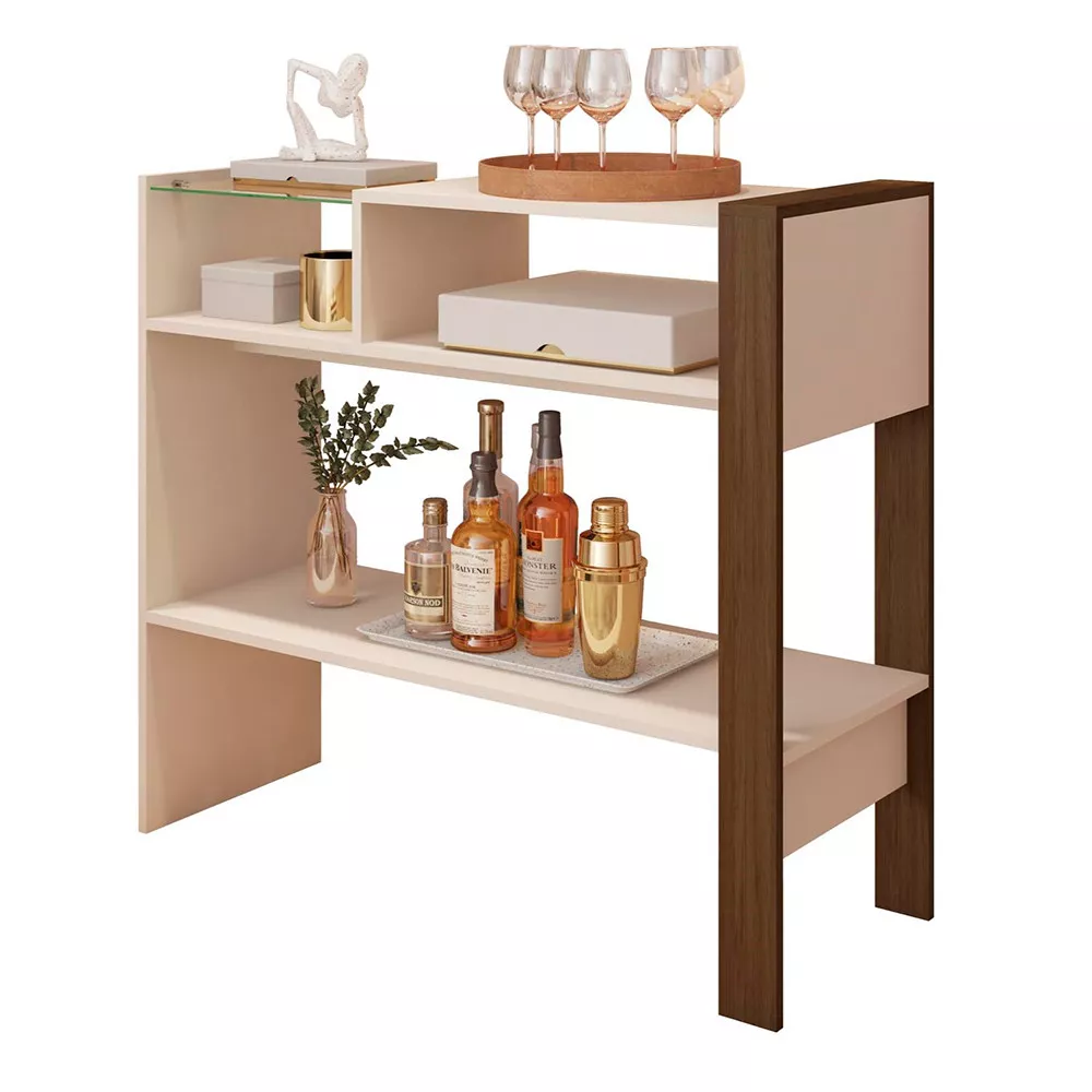 Aparador para Sala de Estar com 2 Prateleira França Caemmun