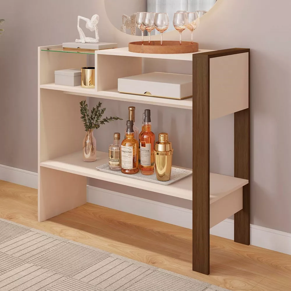 Aparador para Sala de Estar com 2 Prateleira França Caemmun